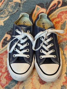 CONVERSE All-Star UNISEX Low Top Canvas Sneakers in Navy and White